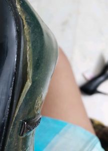 Classic Black Heels With Metal Style Front