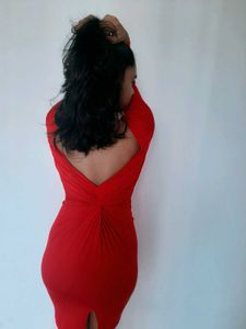 Red Long Sleeve Bodycon Dress