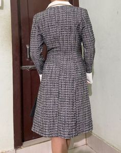 Chic Tweed Button-Down Dress