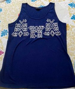 Dark Blue Sleeveless Tee
