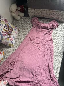 Pink Off-Shoulder Dress