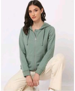 Unisex Sage Green Zip-Up Hoodie