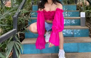 Pink Off-Shoulder Top