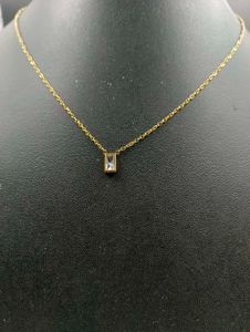 Gold Necklace with Rectangular Pendant