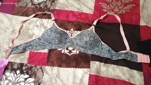 Floral Print Bra with Black