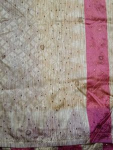 Brown Dotted Saree