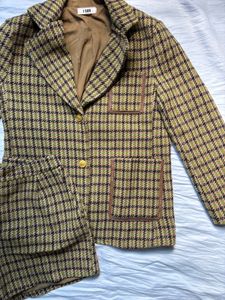 matching tweed blazer and shorts