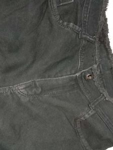 Black Frayed Hem Jeans