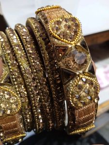 Stone Work Metal Bangles