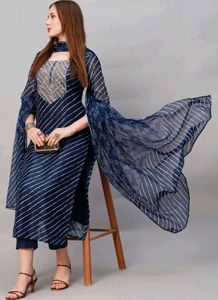 Elegant Navy Blue Kurta Set