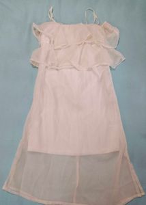 White Ruffled Off-Shoulder Tiered Dress