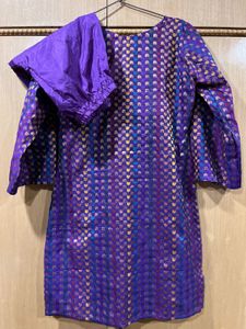Purple Short kurti and bell bottom pants set