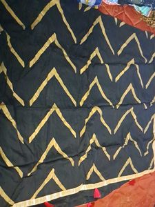 Black &amp; Gold Chevron Print Dupatta