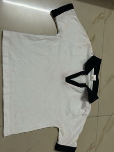 White T-Shirt with Black Trim