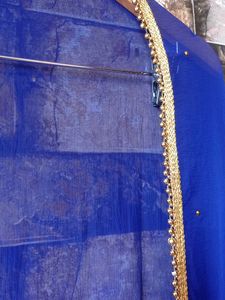 Elegant Blue Dupatta Moti Lace Unused