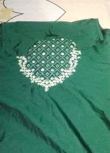 Bottle Green Silk Kurti