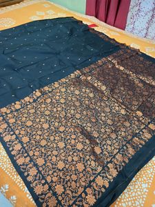 Copper Zari Karan Silk Saree With Bp