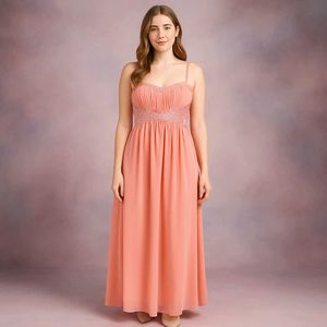 Elegant Coral Maxi Dress