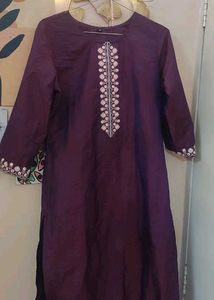 Purple Tunic with Embroidered Detail