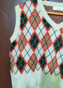 Argyle Knit Sweater Vest