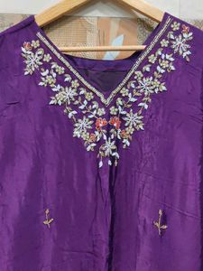 PREMIUM embroidery CHINON kurti upto XL XXL