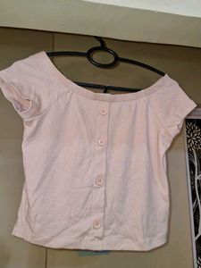 Pink Off-Shoulder Top