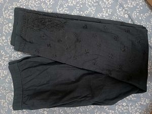 Black Chikankari Leggings/Pants