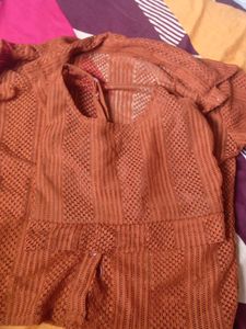 Orange Tank Top and Cardigan Set