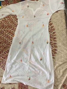 White Embroidered Kurti