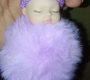Cute Purple Doll Keychain