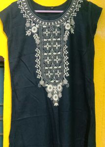 Embroidered Black Top