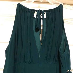 Long Slit  Gown Dress Flared Sequin Embroidery