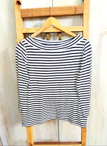 Cotton White & Blue Lining Top Size-38