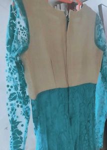 Teal Lace Anarkali Dress