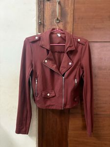 Burgundy Biker Jacket