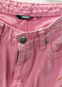 Pink Wide Leg Jeans