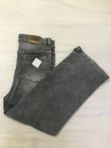 Grey Wide Leg Jeans