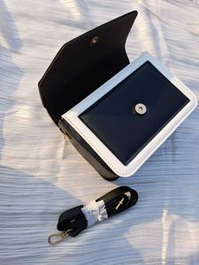 Black & White Structured Crossbody Handbag