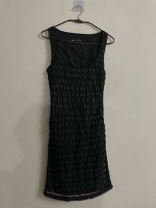 Zara Textured Dress Black