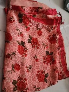 Orange Fabulous Silk Saree With Stiched Blouse