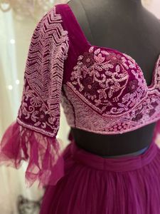 Magenta Embellished Lehenga Choli