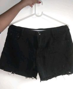 Black Denim Shorts