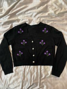 Floral Embroidered Cardigan