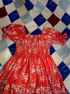 Red FLORAL summer Dress.