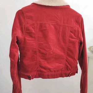 Red Corduroy Sherpa Jacket