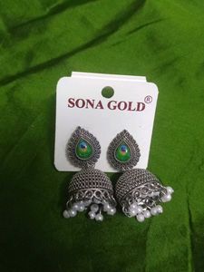 Oxidized Jhumka Earrings