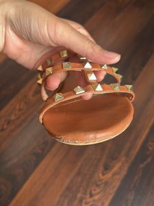 Tan Studded Flats