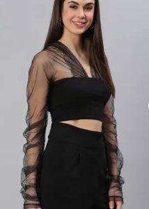 Chic Black Crop Top XL