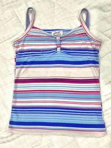 Y2K Rhinestone Candy Stripe Cami