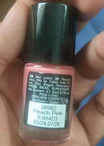 On Colour Nail Polish Peach Pink Shade